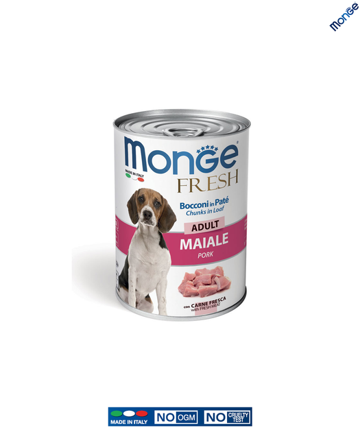 Влажный корм Monge Dog Wet FRESH свинина 0.4 кг (014465) - Фото 1 Влажный корм Monge Dog Wet FRESH свинина 0.4 кг (014465) - изображение 1