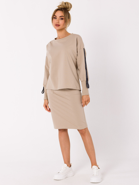 Bluza damska bez kaptura Made Of Emotion M727 S Beżowa (5903887695442) - obraz 3