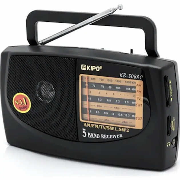 Радиоприемник радио FM ФМ KIPO KB-308AC Чёрный - Фото 1 Радиоприемник радио FM ФМ KIPO KB-308AC Чёрный - изображение 1