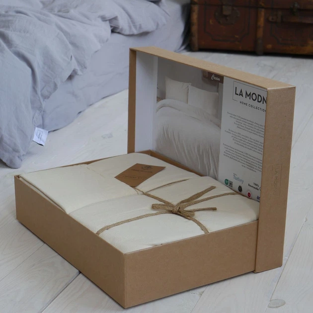 Комплект постільної білизни La Modno Stonewashed Cream 200x220 (200299) - изображение 4