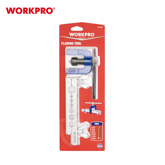 Развальцовщик WORKPRO 3/16", 1/4", 5/16", 3/8", 7/16", 1/2", 5/8" ( 4, 5,6, 8, 10, 12, 16 mm) PRO WP303003 - изображение 4