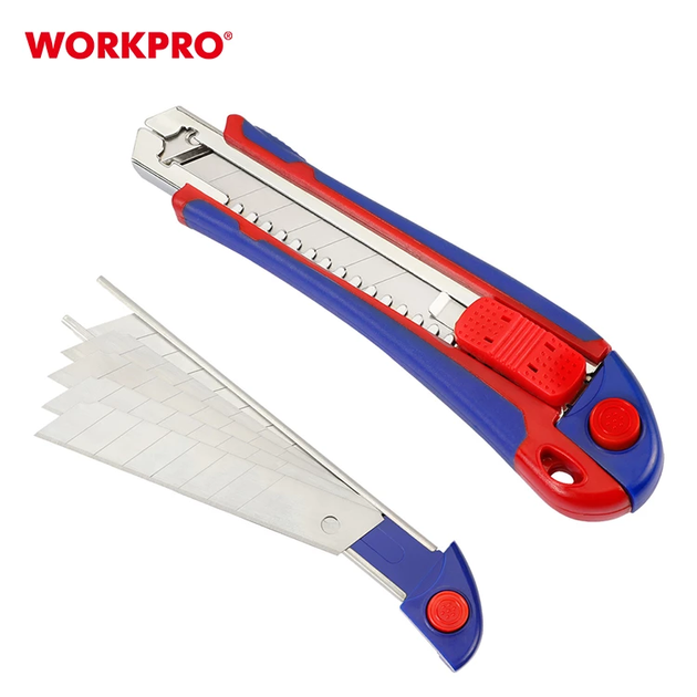 Нож сегментный WORKPRO 18 мм усиленный с легкой заменой лезвий PRO WP212011 - изображение 2
