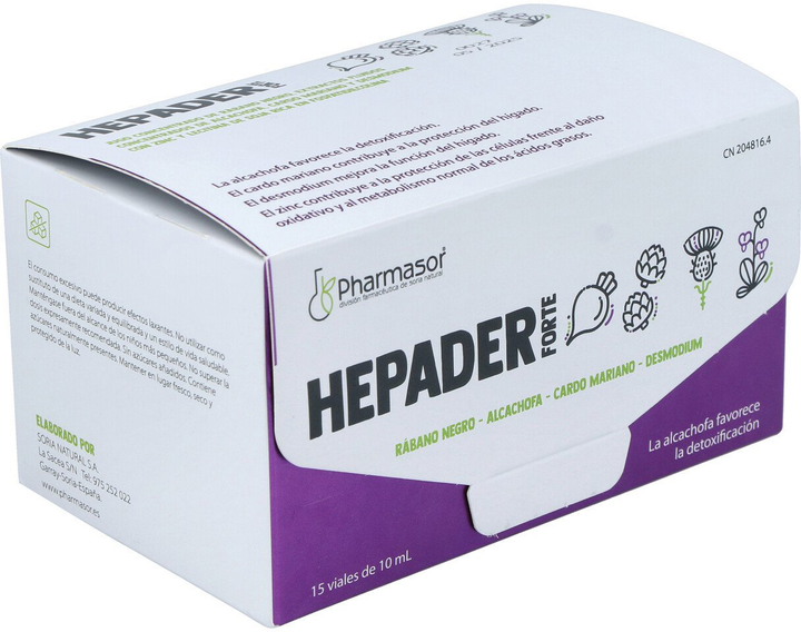 Suplement diety Pharmasor Hepader 15 Vials 10 ml (8470002048164) - obraz 1