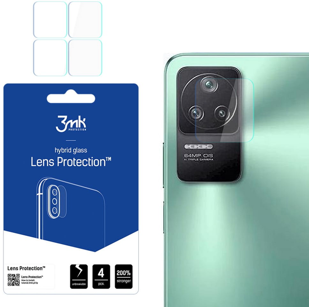 Комплект захисних стекол 3MK Lens Protect для камери Poco F4 5G 4 шт (5903108484244) - зображення 1