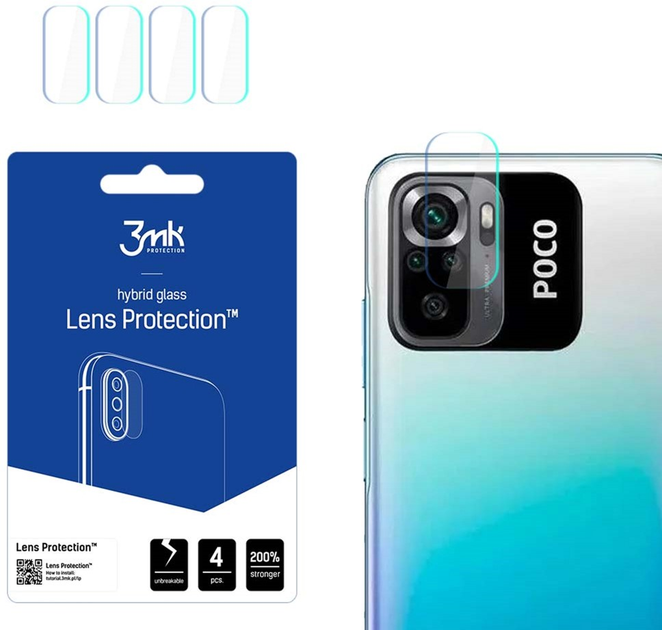 Комплект захисних стекол 3MK Lens Protect для камери Poco M5s 4 шт (5903108491754) - зображення 1
