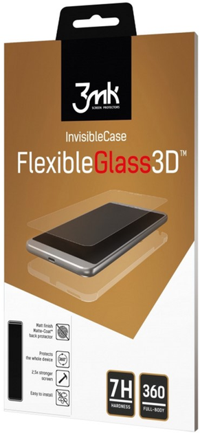 Szkło hybrydowe + Folia 3MK FlexibleGlass 3D do Apple iPhone 8 Plus (5901571133898) - obraz 1