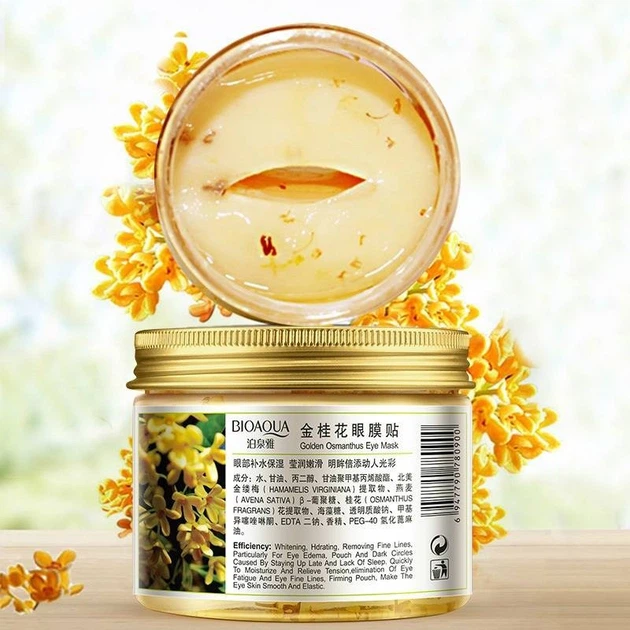 Патчи для глаз в банке BIOAQUA Golden Osmanthus Eye Mask с османтусом ...