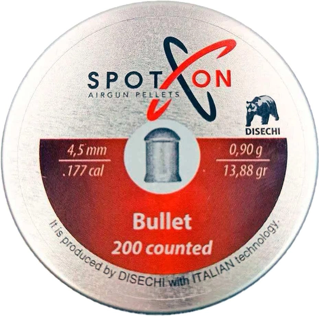 Кулі пневматичні Spoton Bullet 4.5 мм 0.9 г 200 шт (Z24.2.16.004) - зображення 1