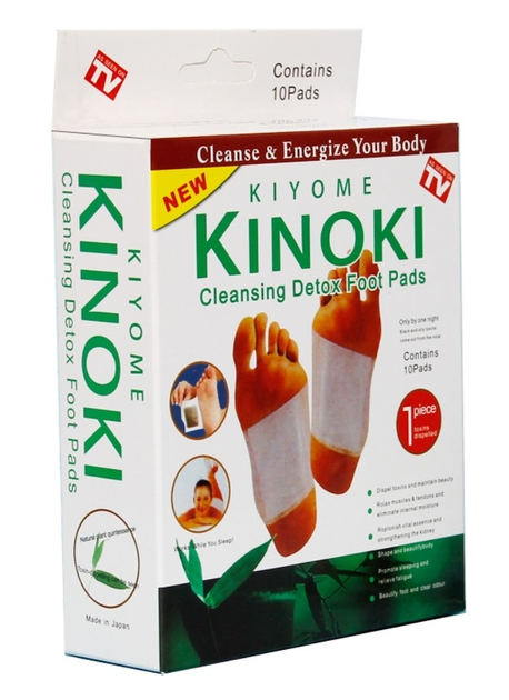 Пластир-детокс для ступнів для виведення токсинів, 10 шт., KINOKI Original - зображення 1