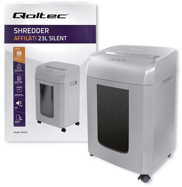 Niszczarka Qoltec Affilati 23L Silent Microcut (5901878503295) - obraz 8