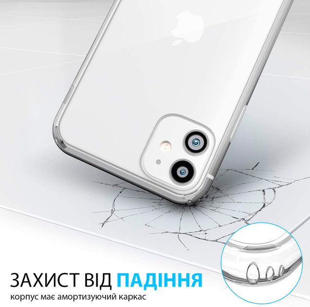 Чехол FlexGear с полной защитой для iPhone 11 и 2 защитными стеклами для экрана - Crystal Clear (50230225-X0029S20ZF) - изображение 5