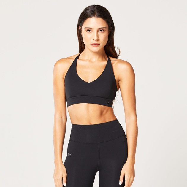 Zip Up Sports Bra Black - SQUATWOLF