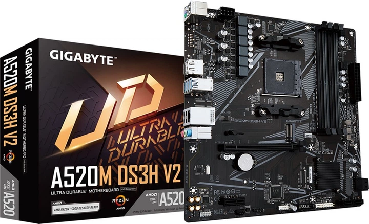 Płyta główna Gigabyte A520M DS3H V2 (sAM4, AMD A520, PCI-Ex16) - Zdjęcie 4 Płyta główna Gigabyte A520M DS3H V2 (sAM4, AMD A520, PCI-Ex16) - obraz 4