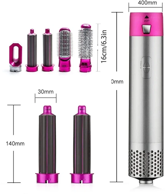 Стайлер 5 в 1 EM Hot Air Styler Фен-щітка для різних типів волосся з функціями надання об'єму випрямлення Сірий GS-4062 - зображення 8
