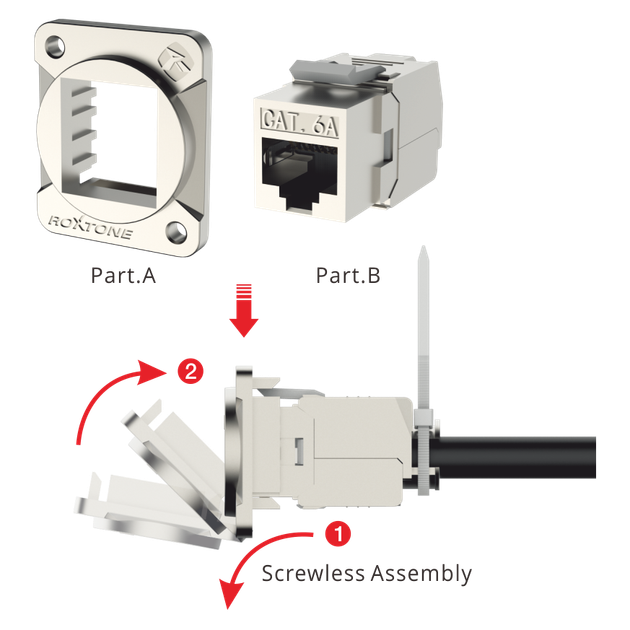 Разъём Roxtone RAD-C6A-IDC RJ 45 панельный - изображение 4