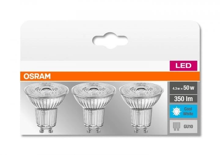 Набір світлодіодних ламп 3шт OSRAM LED PAR16 4.3W (350Lm) 4000К GU10 - зображення 2