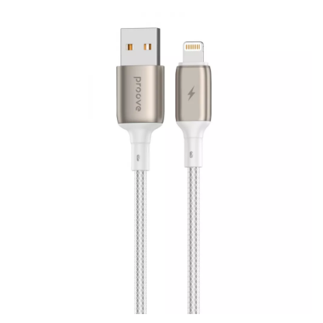 Кабель Charge\OTG Proove Dense Metal USB to Lightning 2.4A 1m White - Фото 1 Кабель Charge\OTG Proove Dense Metal USB to Lightning 2.4A 1m White - зображення 1