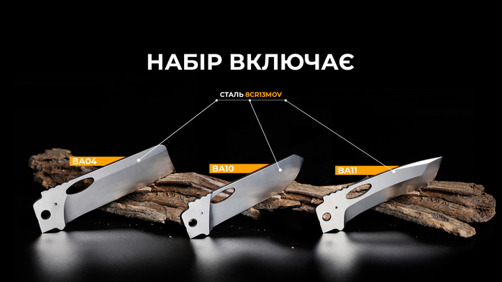 Набір змінних клинків Roxon (BA04; BA10; BA11) 3in1 для S501U, S502U, S802 - изображение 12