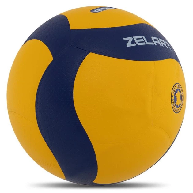 Мяч волейбольный ZELART VB-7400 №5 PU клееный желтый-синий - Фото 2 Мяч волейбольный ZELART VB-7400 №5 PU клееный желтый-синий - изображение 2