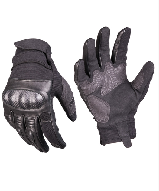 Перчатки тактические Mil-Tec Кожаные с защитой XL Черные TACTICAL GLOVES GEN.II LEDER SCHWARZ (12504402-905-XL) M-T - изображение 1