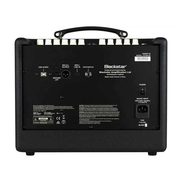 Комбоусилитель для акустической гитары Blackstar Sonnet 60 Black (126539) - Фото 4 Комбоусилитель для акустической гитары Blackstar Sonnet 60 Black (126539) - изображение 4