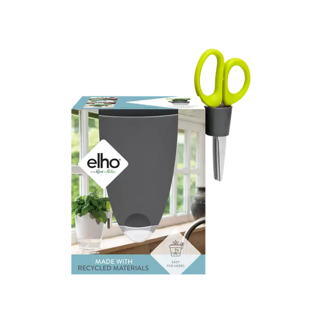Вазон ELHO Brussels Herbs All in 1 круглий антрацит пластиковий 13х21,5 см (274733) - зображення 3