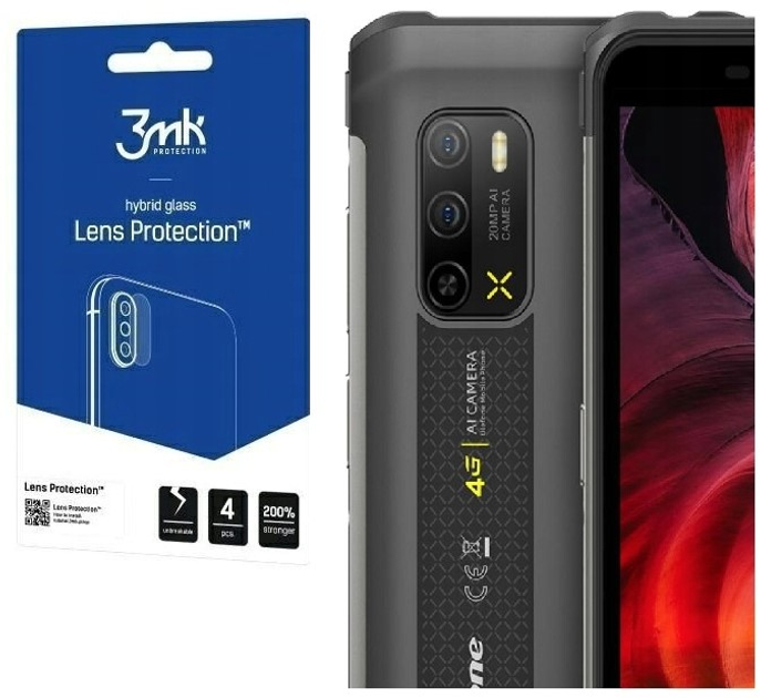 Комплект захисного скла 3MK Lens Protect для камеры Ulefone Armor X10 Pro 4 шт (5903108534796) - зображення 1