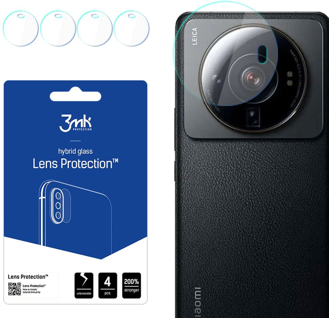 Комплект захисного скла 3MK Lens Protect для камеры Xiaomi 12S Ultra 4 шт (5903108487788) - зображення 1