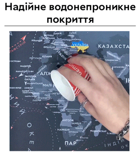 Игровая поверхность карта мира RZTK Map 900 x 400 x 4 мм - изображение 8