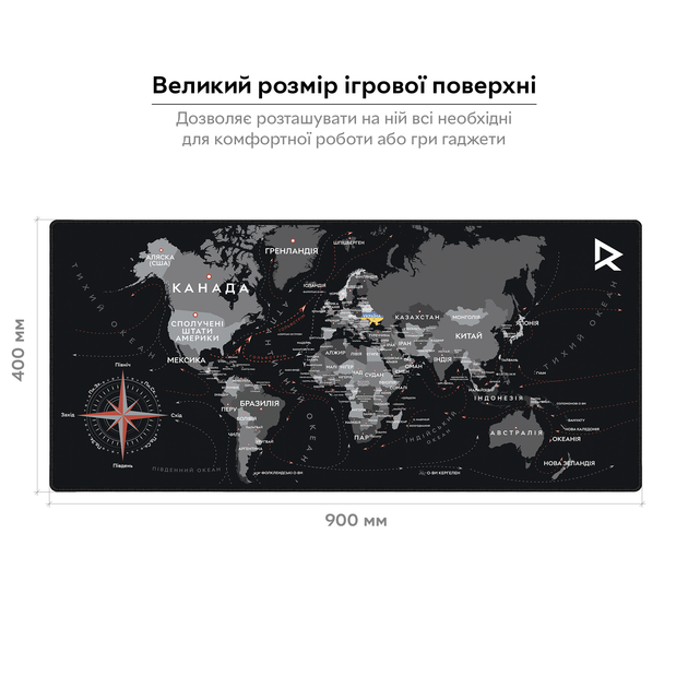 Игровая поверхность карта мира RZTK Map 900 x 400 x 4 мм - изображение 10