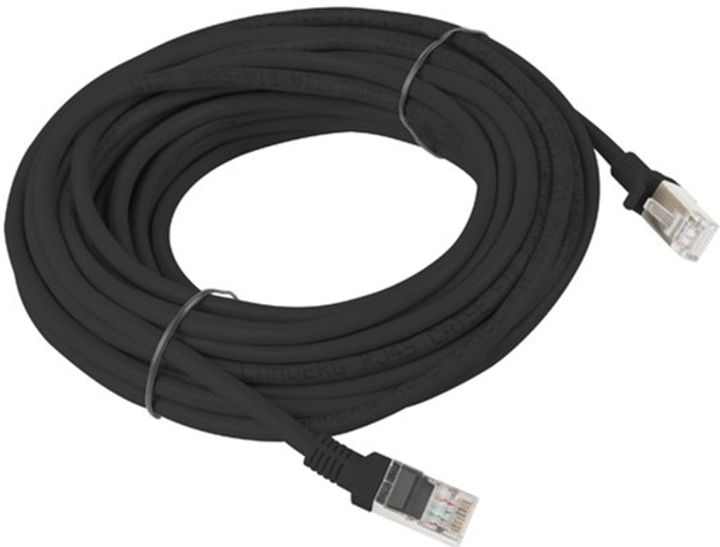 Patchcord Lanberg Cat.5e UTP RJ-45 10 m (PCU5-10CC-1000-BK) - obraz 2