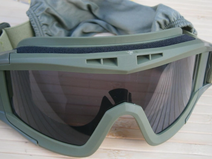 Захисні тактичні окуляри-маска Тactic Olive зі змінним склом - зображення 2