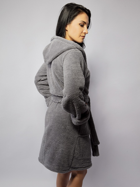 Халат жіночий теплий з капюшоном DKaren Housecoat Diana M Grey (5903251437340) - зображення 2