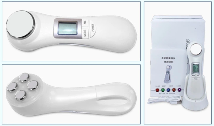 Апарат косметологічний RF, EMS, LED, ультразвук і гальваніка / 7 в 1, білий - зображення 6