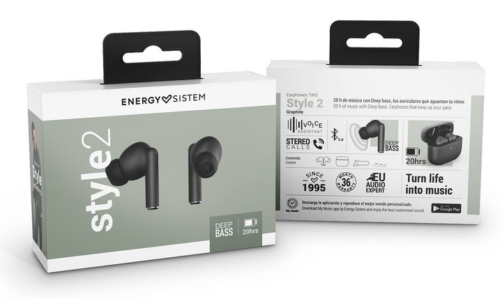 Навушники Energy Sistem Earphones True Wireless Style 2 Graphite (8432426451739) - зображення 6