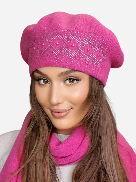 Beret damski Kamea K.22.045.20 One Size Karmazynowy (5903246759617) - obraz 1