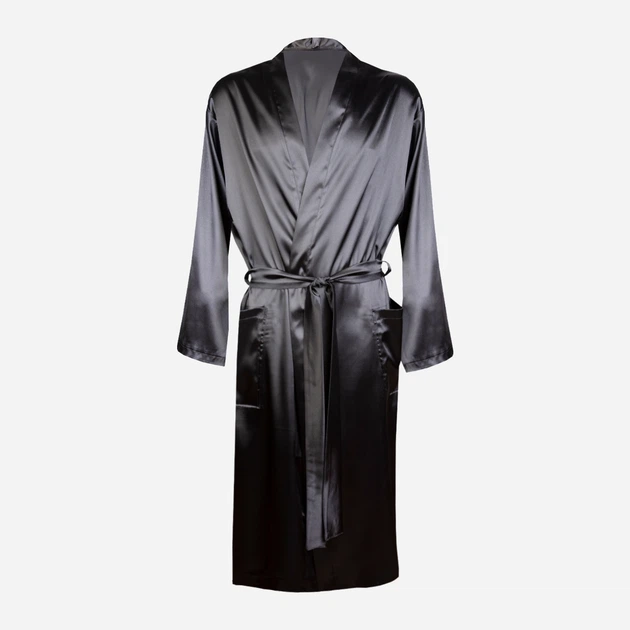 Szlafrok męski satynowy DKaren Christian L Czarny (5903251464155) - obraz 3