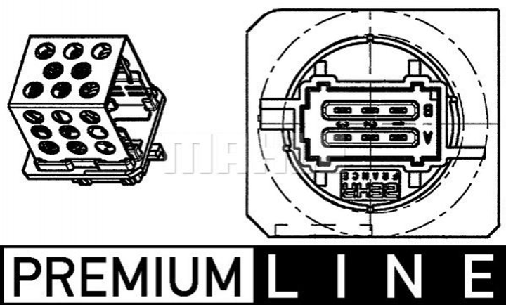 Реостат вентилятора обогревателя 206 98- (Premium Line! OE) MAHLE (ABR92000P) - изображение 1