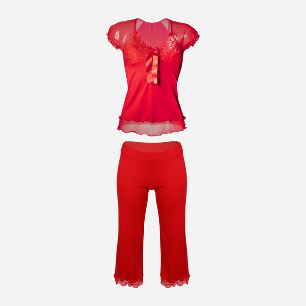 Piżama (bluza + bryczesy) DKaren Set Sabi XS Red (5901780669898) - obraz 2