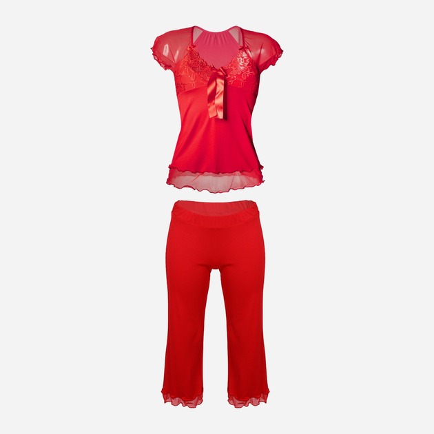 Піжама (кофта + бриджі) DKaren Set Sabi 2XL Red (5900652529087) - зображення 2