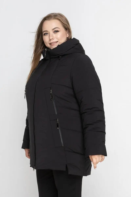 Женская зимняя куртка большого размера UF-Fashion 1037 - РС 56 черный ...
