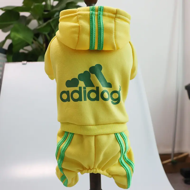 Костюм спортивный для собак Adidog жёлтый XL - Фото 1 Костюм спортивный для собак Adidog жёлтый XL - изображение 1