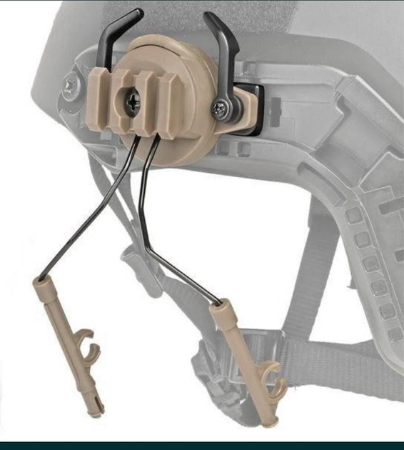 Кріплення для активних навушників на шолом типу FAST (койот) - зображення 2