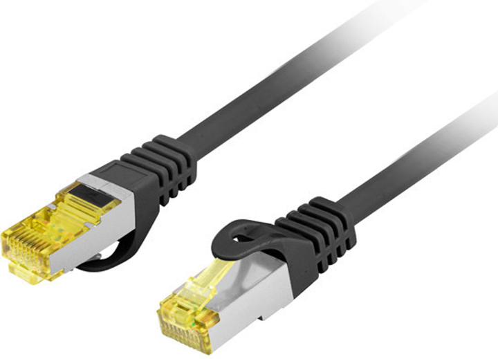 Patchcord Lanberg CAT.6a F/UTP 0.25 m Czarny (PCF6A-10CU-0025-BK) - obraz 1