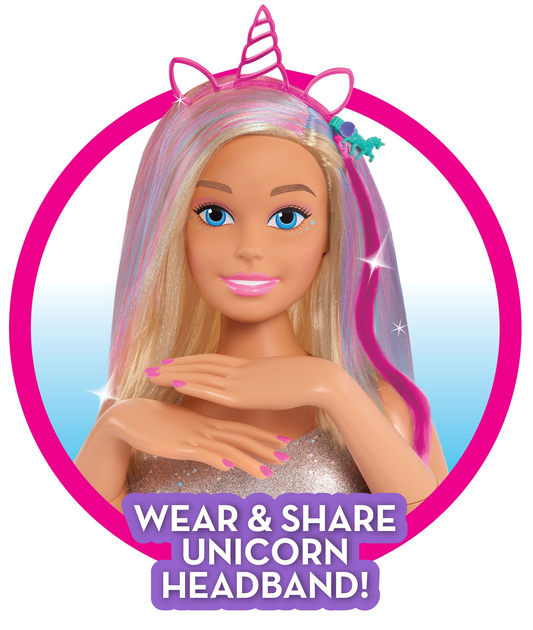 Lalka-manekin Just play Barbie Glitter Hair Deluxe Styling (886144635762) - obraz 5