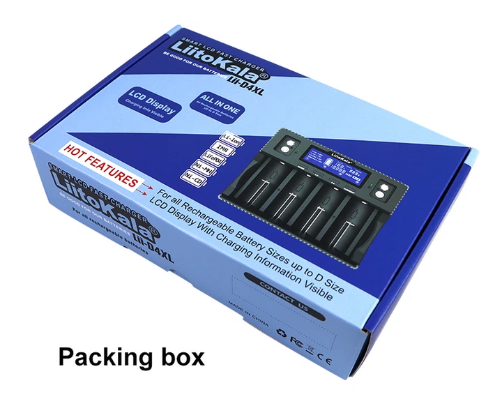 Универсальное ЗУ Liitokala Lii-D4XL, 4+2 каналов, Ni-Mh/Li-ion/LiFePo4/крона, 220V/12V, LED+LCD, Box - изображение 10