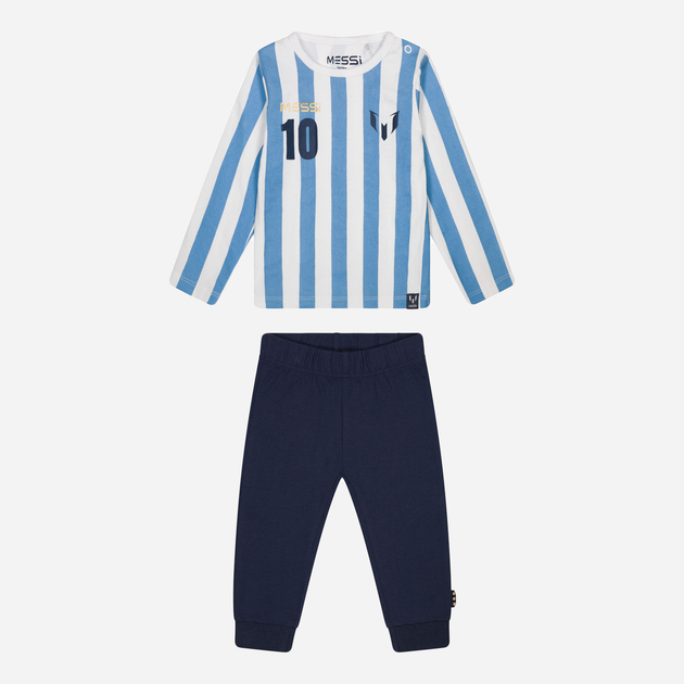 Piżama (spodnie + koszulka z długim rękawem) dziecięca Messi S49309-2 98-104 cm Jasnoniebieska/Biała (8720815172366) - obraz 1