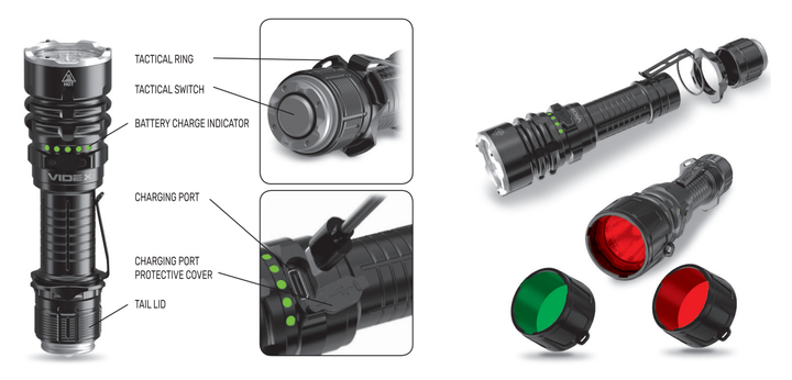 Ліхтарик IP68 Videx VLF-AT265 2000 Lm 6500 K 4000 mAh (27527) - зображення 3