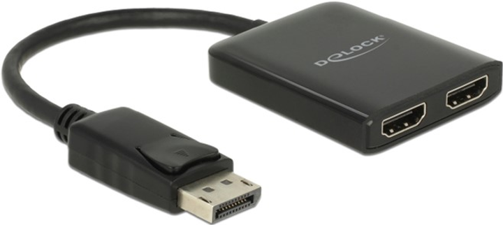 Rozdzielacz Delock DisplayPort 1.2 1 wejście DisplayPort > 2 wyjścia HDMI 4K 30 Hz (87720) - obraz 1