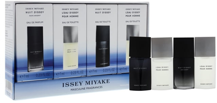 Набір Issey Miyake L'eau D'issey Pour Homme Туалетна вода 7 мл + Туалетна вода Intense 7 мл + Туалетна вода Sport 7 мл + Туалетна вода Wood & Wood 7 мл (3423478501553) - зображення 1